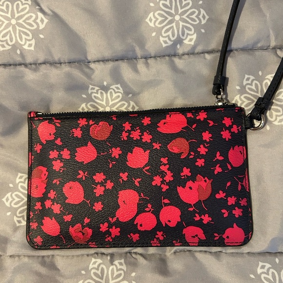 Coach Black and Pink Floral Wristlet - Picture 6 of 7